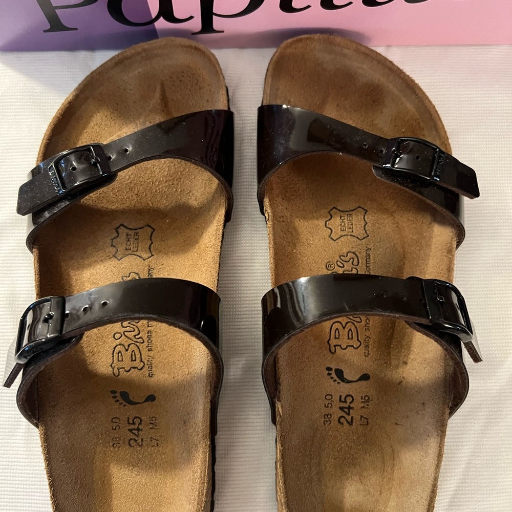 Black Patent Leather Sandals